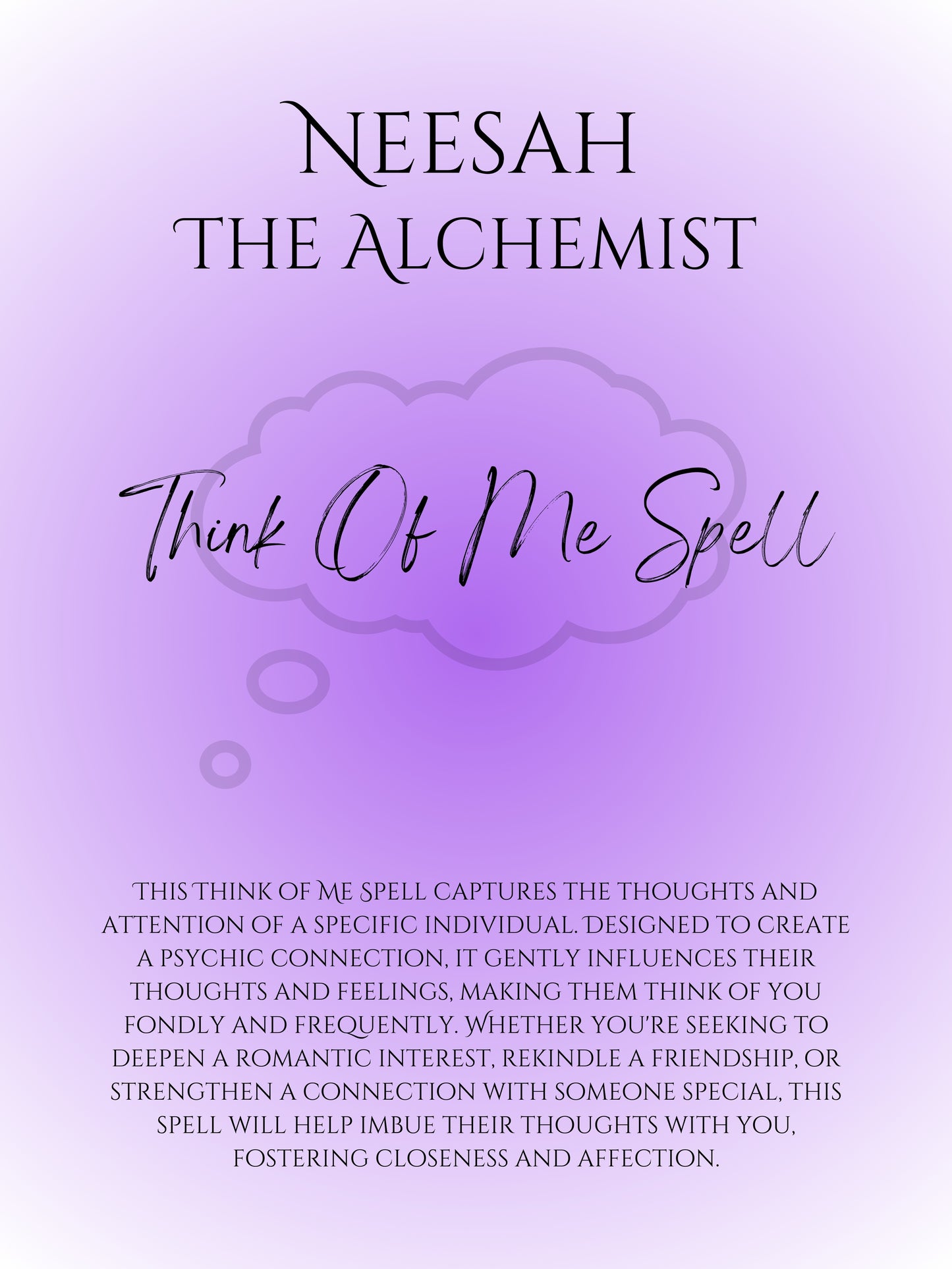 Think Of Me Spell